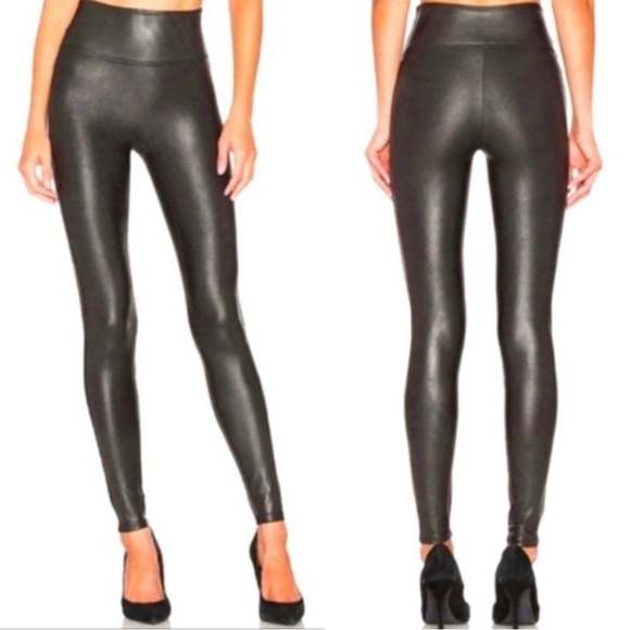 SPANX Pants - SPANX Faux Leather Leggings Size Large